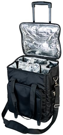 Koala Spain - Trolley Isotherme Pliable pour 6 Bouteilles de vin | Sac de Voyage Compact et Isolant 3 en 1 | Porte-vin avec Compartiments rembourrés | Transport Facile | Noir