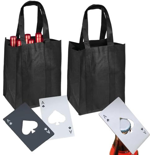 2 Stück Flaschentasche Flaschenträger 6 Flaschen, 2 Stück Flaschenöffner Praktische Flaschenhalterung Für Weinflaschen, Saft, Getränke Oder Wasserflaschen, Einfach Zu Reinigen Und Wiederverwendbar