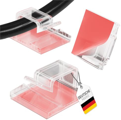 mucHome Kabelhalter selbstklebend 50 Stück transparent mit 10 Ersatzkleber [Wiederverwendbar] Kabelclips Kabelklemmen Kabelbefestigung für Lichterkette Indoor & Outdoor