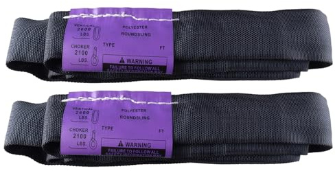 Runner Deer Black Spanset 2-Pack 2ft Polyester Round Sling 2,600 lb. Vertical Capacity Lifting Strap Aerial Hoop Lyra Rig Strage Light Video (Purple -Vertical Capacity 2,600 lbs, 2FT)