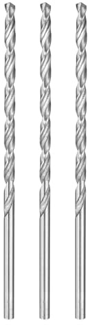 sourcing map 3pcs Twist Drill Bit 4mm Dia 115mm (4.53) Extra Long High-Speed Steel Spiral Jobber Drill Bits Fully Ground Drilling Tools for Wood Plastic Aluminum Thin Metal Sheet