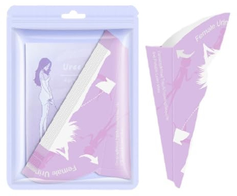 Oyiclyea 20 Pieces Disposable Female Urinal Funnel, Paper Portable Female Urination Device, Paper Portable Urinal Women, Standing Pee Funnel, for Pregnant, Wounded, Travel, Camping, Outdoor Activitie