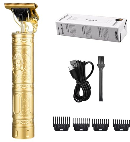 Tagliacapelli elettrico, rasoio ricaricabile con batteria a lunga durata, kit per la cura dei capelli con 4 pettini guida, tagliacapelli resistente per uomo, per uso domestico e