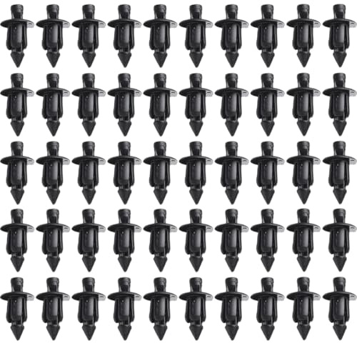 50 Piezas Grapas Coche (6mm), Tamaños Remaches Plastico para Clips de Plástico Universales para Parachoques Carrocería de Fender Liner Sealing Strip Clips Fijos