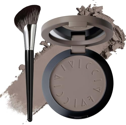 Noerrors Palette per Contorno Tonalità Fredda con Specchio e Pennello, Polvere Bronzer per Contorno Naso Grigio Marrone, Palette Correttore per Scolpire il Viso, Set da Trucco per Ombreggiatura
