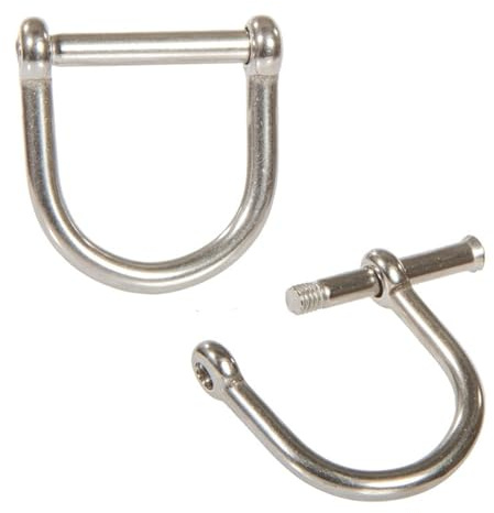 MAXPERKX 2pcs D Type Bolt Hammer Shackle Stainless Steel Nickel Plated Marine Grade 32mm x 32mm Screw Pin 2 Pieces