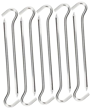 WOONEKY 10 Piezas Clavijas de Tienda Estacas Resistente para Camping Estacas de Aluminio para Toldo Uso Terreno Irregular