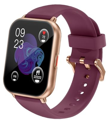 RUIMEN Damen Smartwatch mit Telefonfunktion, 1.85 inches HD-Touch Screen 110+ Sport Modes Fitnessuhr mit SpO2-Überwachung Pulsuhr Schlafmonitor Schrittzähler für Android iOS