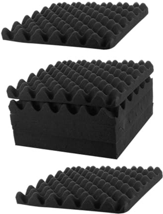 Cabilock 8pcs Self-adhesive Sound Absorbing Panels for Bedroom and Piano Rooms, Black Soundproof Cotton Acoustic Insulation Enhanced Soundproofing for Audiovisual Spaces