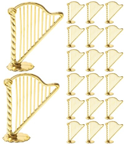 Cabilock Miniatur Harfen Anhänger aus Metall 4,5 X 3,1cm Selbstgemacht Harfen Charme für Weihnachtsbaumschmuck und Bastel Deko