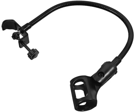 Zerodeko Verstellbarer Mikrofonhalter aus Eisen mit Flexiblem Schwanenhals Stabiler Mikrofonständer mit Mikrofonhalterungsklemme für Tischgebrauch Schwarz