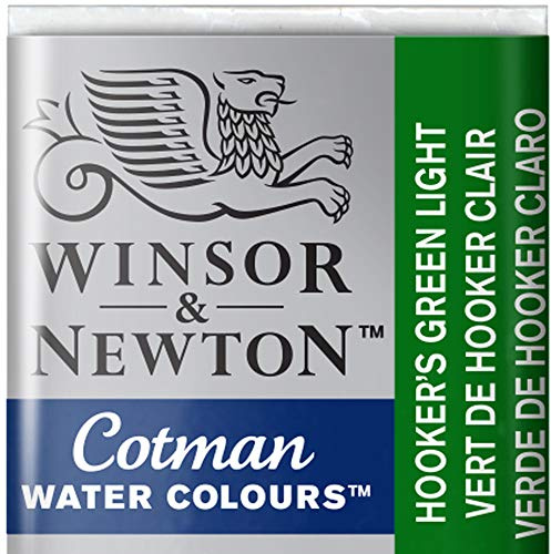 Winsor & Newton 0301314 Cotman Aquarellfarbe mit guter Transparenz, hervorragender Tönungsstärke und guten Maleigenschaften, Wasserfarbe im 1/2 Napf - Hookers Grün hell