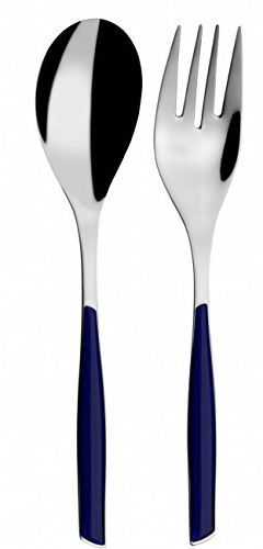 BUGATTI GLBU-021F11/12 Glamour Lot de 2 Pièces Service de Table SAN/Acier Bleu Marin 25 x 12 x 3 cm