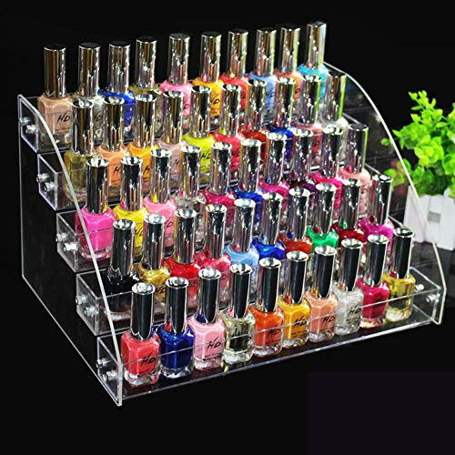 DesignerBox Organiseur de vernis à ongles, étagère de rangement amovible en acrylique transparent pour vernis à ongles (5 niveaux)