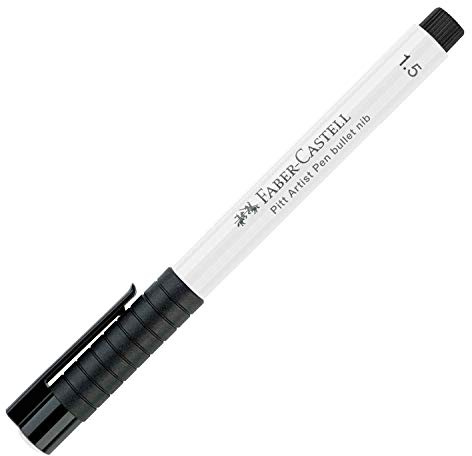Faber-Castell 167893 Tuschestift Pitt Artist Pen mit 1,5 mm Mine, weiß (4er Pack)