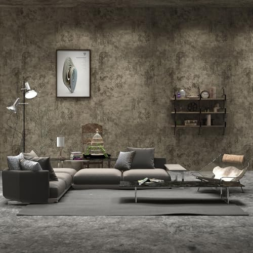 TOTIO Graue Beton-Optik, Tapete, abziehbar, selbstklebend, Möbelaufkleber, graue Zementstruktur, Wandpapier, industriell, winddicht, matt, 61x899.2 cm, Arbeitsplatte, Vinyl, wasserdichte Folie