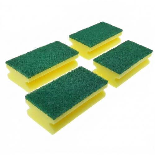 4 st. skrubbsvamp XXL kökssvamp 130 x 70 x 45 mm rengöring kastrullsvamp gul