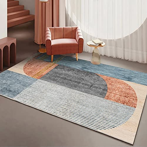 Teppich Teppich nach Mass küchenteppich waschbar rutschfest Blau grau gelb geometrische Streifen Design kaminteppich kinderzimmer Teppich Junge 120x160cm
