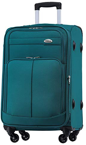 BEIBYE 4 Rollen Reisekoffer .Stoffkoffer Handgepäck Kindergepäck Gepäck Koffer Trolley Set-XL-L-M (Turquoise, M-Handgepäck-54cm)