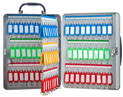 Schlüsselschrank 100-Bit-Schlüsselaufbewahrungsbox Mit Großer Kapazität, Komfortable Schlüsselverwaltung Mit Tragegriff, Wandmontierter Sicherheitsschlüssel-Organizer Mit Schloss