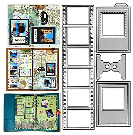 Metal Travel Film Strip Label Frame Die Cuts, Bookmark Cutting Die DIY Crafts Template Mould Stencils For DIY Embossing Card Making Album Decorative Paper Scrapbooking