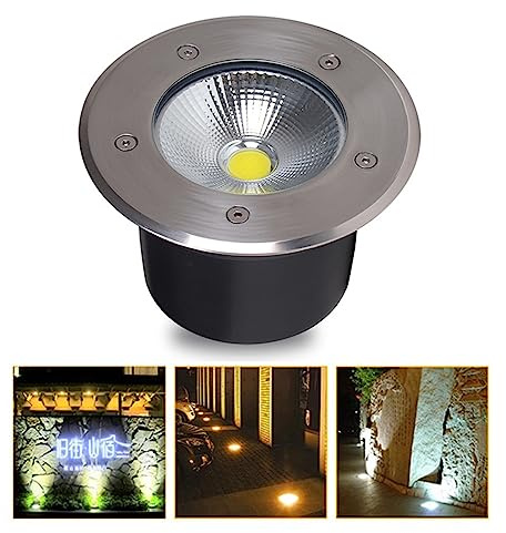 VSHENG Spot Encastrable Exterieur, LED Enterré Lumière IP66 Étanche AC85-265V LED Spot Encastré Au Sol pour Jardin Carré Villas Terrasse Pelouse Chemins Éclairage Paysager (Color : Warm White, Size