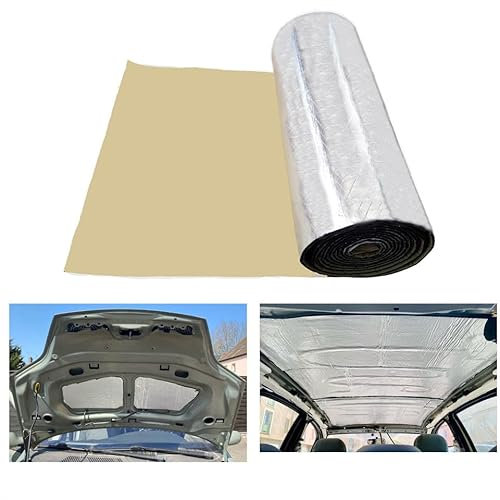 LAPooh Mosaikfliesen 5/7/10mm Thick Aluminum Fiber Muffler Cotton Car Auto Indoor Hood Heat Sound Deadening Insulation Soundproof Dampening Mat Glasfliesen (Color : 7mmx200cmx100cm)