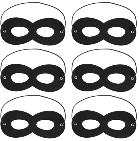 EUPSIIU 6 Stück Maskerade Augenmaske Maskerade Maske Filz Augenmaske Kostüm Requisiten für Karneval Party Maske Halloween Karneval Zubehör Verkleidung Maskerade Zubehör