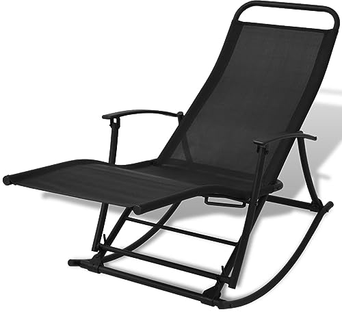 GuyAna Klappbarer Garten-Schaukelstuhl schwarz Sessel Wohnzimmer Sessel Mit Schlaffunktion