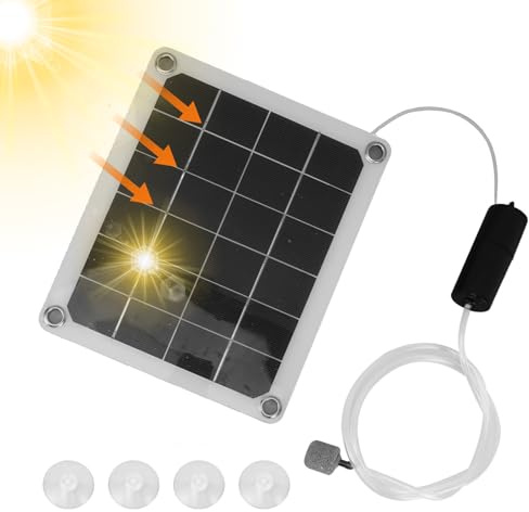 Aérateur Solaire pour Bassin, Pompe à air Solaire alimentée par USB, bulbeur Portable pour étang, Pompe Solaire réglable pour Aquarium, Jardin