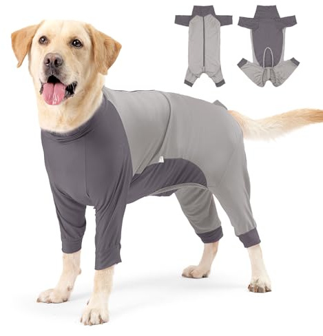 Etdane Recovery Suit for Dogs Surgery Suit Female Spay Dog Onesie for Surgery Dogs Surgical Body Suits After Spay Male Neuter Dogs Shedding Suits Gray/XL