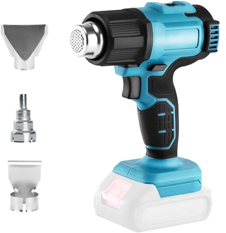 Cordless Heat Gun, Hot Air Gun Compatible for Makita 18V Battery, 4 Nozzle, 2 Temperature Setting 300°C/550°C Heat Gun for Shrink Tubing, Crafts, Resin & Decorating (No Battery)