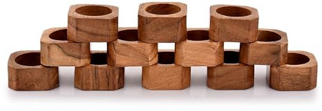 Kimona Serviettenringe, Esstisch-Serviettenhalter, klassischer Alltagsgebrauch, Thanksgiving, Weihnachtsdekoration für Tischdekorationen (12er-Set, braun)