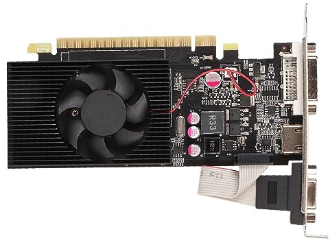 Brilluxa Tarjeta Gráfica 4GB, GDDR3 128-bit, 650/5000MHz, Ventilador de Refrigeración Silencioso, GPU de Bajo Perfil para Chasis M ITX, Rendimiento Alto y Bajo Consumo