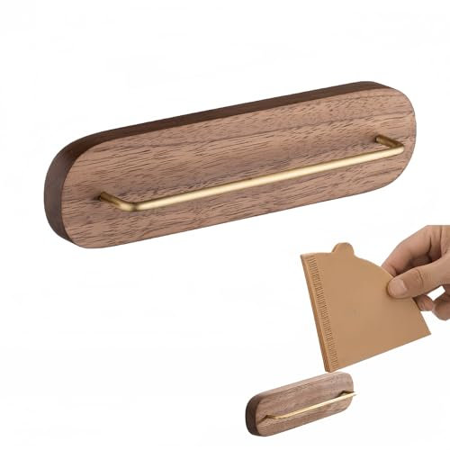 WIYETY Kaffeefilterhalter Wand Montierter, Filtertütenbehälter für Kaffee, Kaffeefilterhalter für Wand, Halterung für Kaffeefilter, Universeller Kaffeefilterhalter, für Kaffeebar/Zuhause/Büro (Braun)