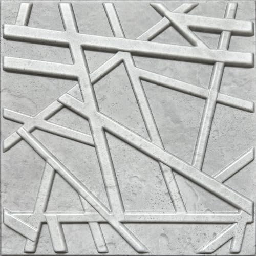 Deccart Line Panneaux Muraux 3D | Plaques Murales Décoratives en | Panneau Mural 3D Design | Idéal pour Faux Mur Mur 3D et Décoration Intérieure | Panneaux Décoratifs Mural | Béton (4m2)