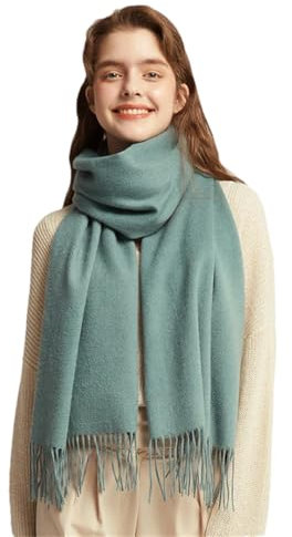 Ornrjfll Damen-Wollschals, Erwachsenenschals für Damen, Wollschal, Kaschmir-Poncho, 19türkis En8, Einheitsgröße