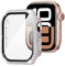 Suoman Protection Écran pour Apple Watch Series 6/5/4/SE 40mm Coque Diamants Ultra Mince Verre Trempé Dur PC Matériel Coque Écran Case,Rose,40mm
