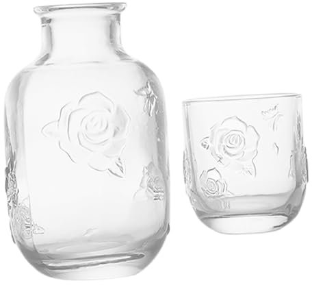 Cabilock Taza y Olla De Diseño Floral Vintage Decoración De Vidrio Para Fiestas De Té Taza De Vidrio De Primavera Para Mesita De Noche