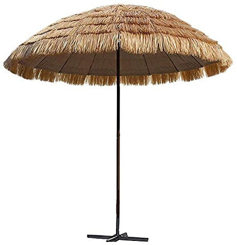 Parasol de jardin portable pour extérieur, terrasse, parasol pliable, économiseur d'espace, parasol de plage hawaïen rond avec fonction d'inclinaison pour usage commercial et consommateur, a, A