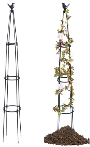 Yuecuu Obelisco de jardín para plantas trepadoras de 170 cm, soporte para plantas de exterior, 1 paquete