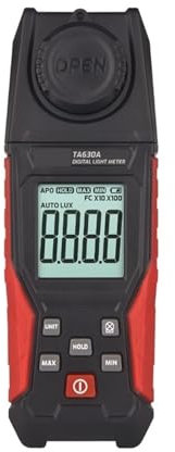 Misuratore di luce Luxometro digitale for l'ingneria 'illuminazione Misuratore di luce portatile professionale Luxmetro ad alta precisione Illuminometro Fotometro(TA630A)