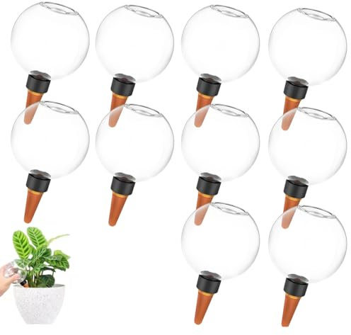 10 Pcs 500ml Ball Shaped Automatic Watering Device, Plant Watering Globes, Glass Water-ing Spike, Portable Lazy Water-ing Foreign Device, Water Dripper Globes for Home Indoor Outdoor Balcony Dormitory