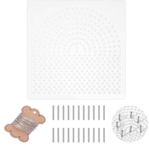 UNICRAFTALE Art Wire Jig Kit strumenti per avvolgere il filo di acciaio inossidabile trasparente con filo in acciaio inox, 30 pezzi perni metallici, strumenti per la creazione di gioielli, set di