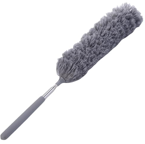 Plumero telescópico de microfibra | Limpiador de cepillo retráctil | Plumero de mano extensible de acero inoxidable | Plumero de limpieza de microfibra reutilizable | Herramienta de limpieza flexible