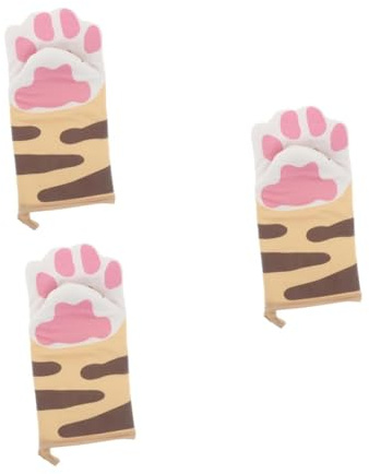 DOITOOL 3 Pièces de Cuisine Chaleur pour Four Motif Patte de Chat Résistants et Antidérapants Accessoires de Cuisine pour Garçon Fille et Pâtisserie