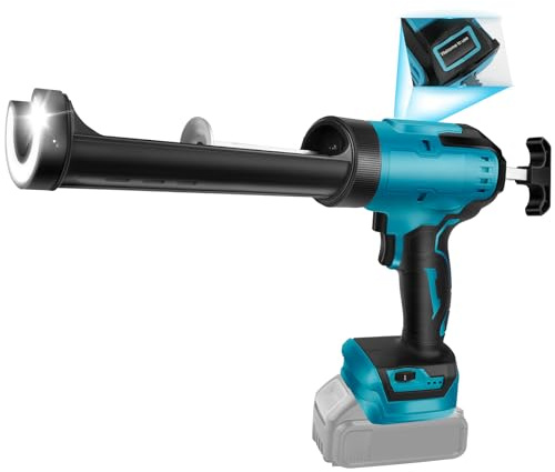 Akku-Kartuschenpresse Kompatibel mit Makita 18V Akku mit LED (ohne Akku) | Anti-Tropf-Funktion, 6 regelbare Geschwindigkeiten, geeignet für Fliesenreparaturen und Abdichtarbeiten