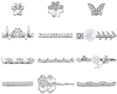 SUPERFINDINGS 3 Ensembles de Charms pour Bracelet à Clous Décoratifs Strass Boucles Décoratives en Alliage pour Bracelet Sport Silicone Accessoires Décoratifs Intelligents Trou 0.79