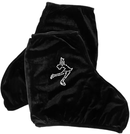 BESPORTBLE Copripattini Elastici in Poliestere per Pattini a Rotelle e Ghiaccio Protezioni per Pattinaggio da Esterno 1 Paio Nero XL Adatti per Hockey su Pista e Pattinaggio Artistico
