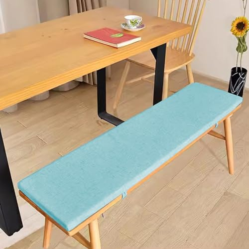 Bequeme Gartenbankkissen für 2- / 3-Sitzer, weiches langes Sitzkissen, 140 x 40 x 3 cm, Blau, für den Außenbereich, Terrasse und Esszimmer, ideal für den Heimgebrauch und Schaukelstühle